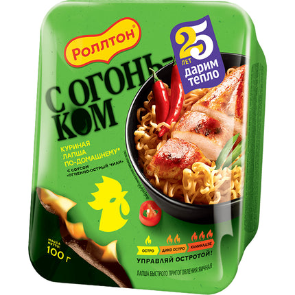 Instant Spicy Chicken Noodles with Chili Sauce "S Ogonkom", Rollton, 100g/ 3.53 oz