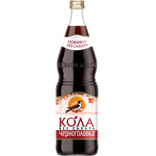 Carbonated Drink "Cola" Sugar Free, Chernogolovka (Glass), 1l/ 33.81 oz