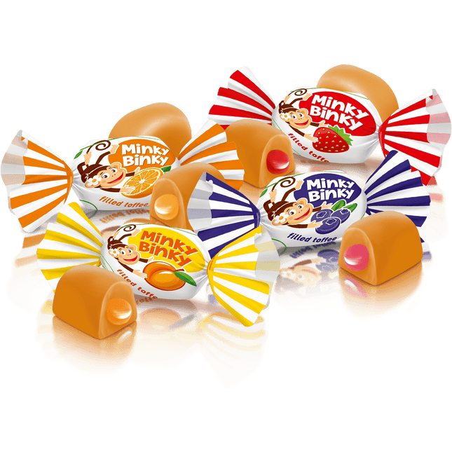 Minky Binky Toffee with Jelly Filling, 0.5 lb/ 226 g