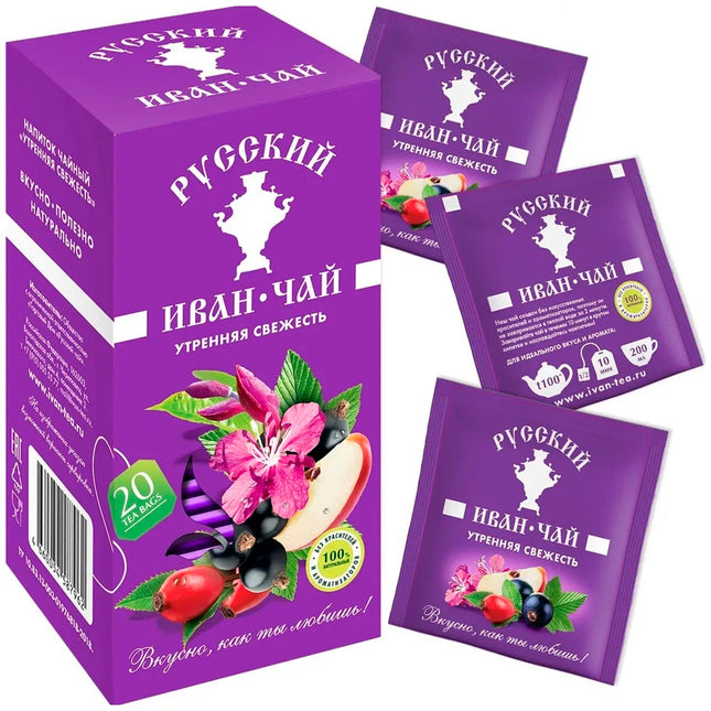 Decaf Invigorating Fermented Ivan Tea & Rosehip "Morning Freshness", Russian Ivan Tea, 20 Sachets