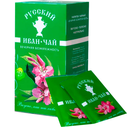 Decaf Invigorating Fermented Ivan Tea "Evening Serenity", Russian Ivan Tea, 20 Sachets