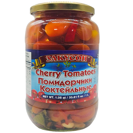 Pickled Cocktail Cherry Tomatoes, Zakuson, 1 liter/ 33.81oz