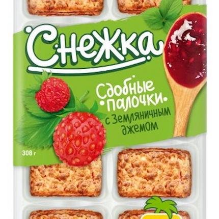 Butter cookies Snezhka with wild strawberry jam 308 g