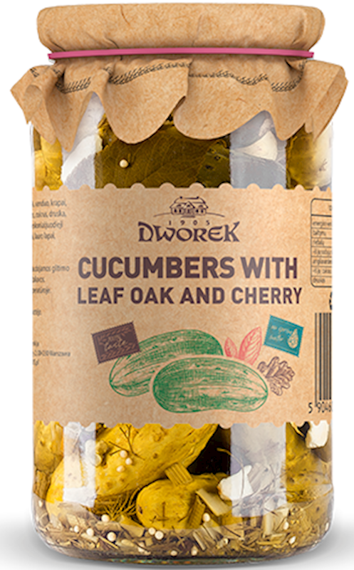 Cucumbers with oak leaf and cherry Dworek 900 g