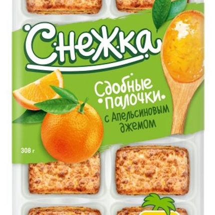 Butter cookies Snezhka with orange jam 308 g