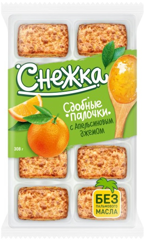 Butter cookies Snezhka with orange jam 308 g