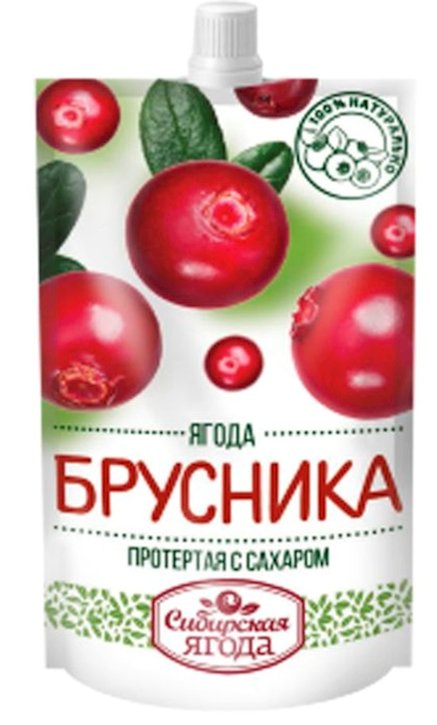 Grated cowberry Siberian berry with sugar 280 g