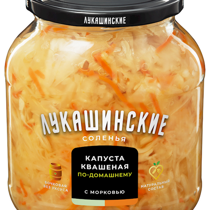 Cabbage &quot;Lukashinskie&quot; (sauerkraut) with carrots, home style