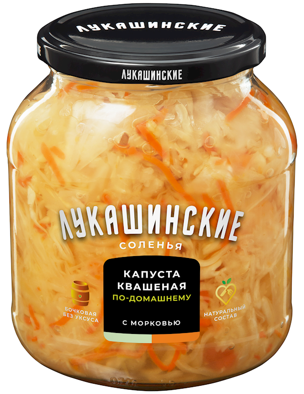 Cabbage &quot;Lukashinskie&quot; (sauerkraut) with carrots, home style