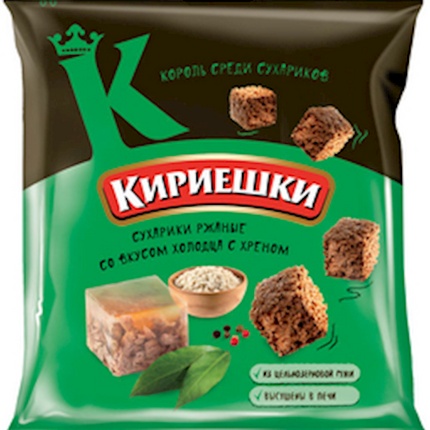 Rye-wheat croutons &quot;Kirieshki&quot; with aspic with horseradish flavour 100g