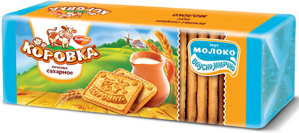 Sugar Biscuits &quot;Korovka&quot; with Milk Taste 375g