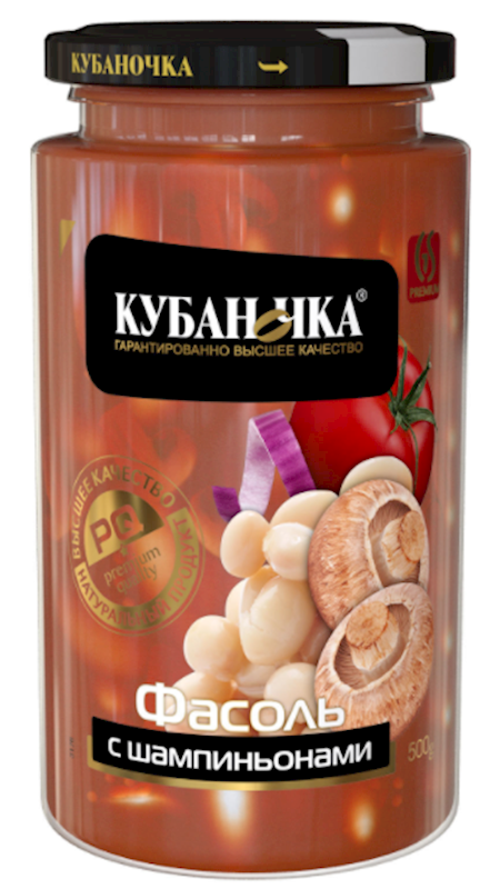 Beans Kubanochka with champignon 500 g