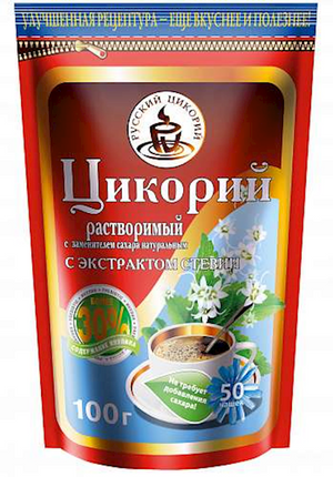 Soluble chicory powder with extract of stevia