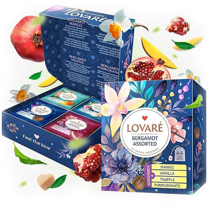 Assorted Black Tea 4 Flavors "Bergamot", Lovare, 32 sachets