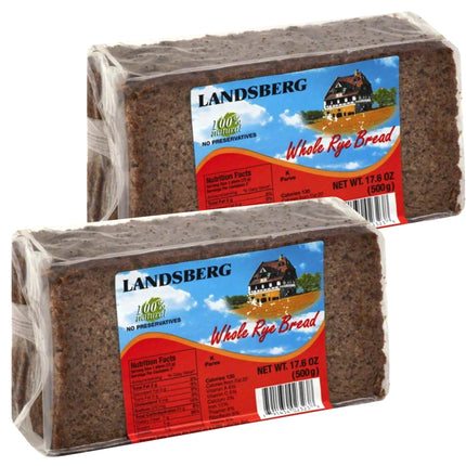 PACK2 German Whole Rye Bread, Landsberg, 500g x 2