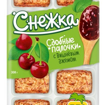 Butter cookies Snezhka with cherry jam 308 g