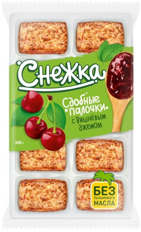 Butter cookies Snezhka with cherry jam 308 g