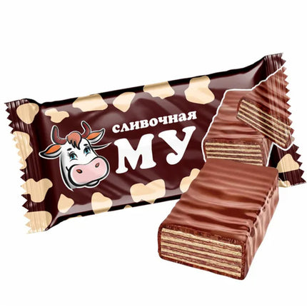 Waffle Chocolate Glazed Candy "Creamy Mu" Chocolate Flavour, 450g