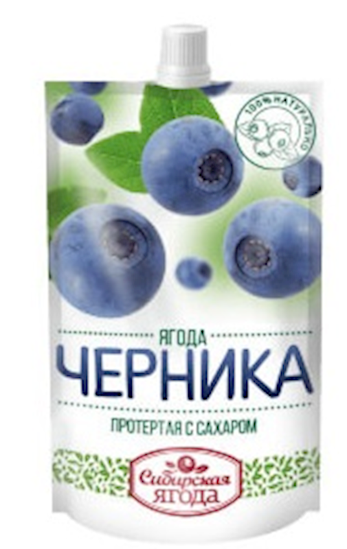 Grated blueberry Siberian berry with sugar 280 g