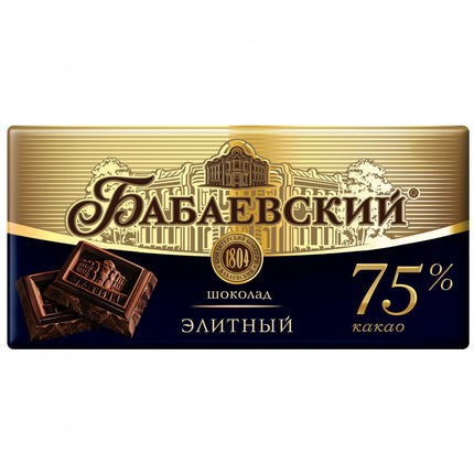 Dark Elite Chocolate 75% Cocoa  Babaevsky, 100g