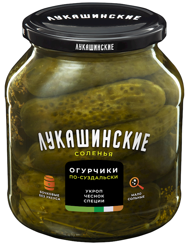 Cucumbers &quot;Lukashinskie&quot; salted Po-Suzdalski 670 g