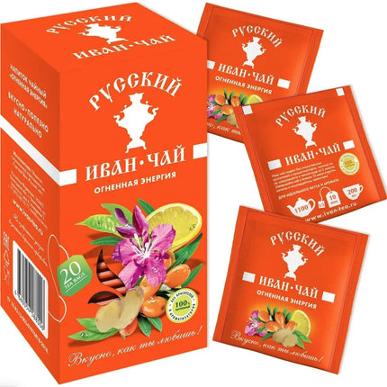 Ivan-Tea Fireweed "Fiery Energy" with Sea Buckthorn Ginger & Lemon, 20 sachets