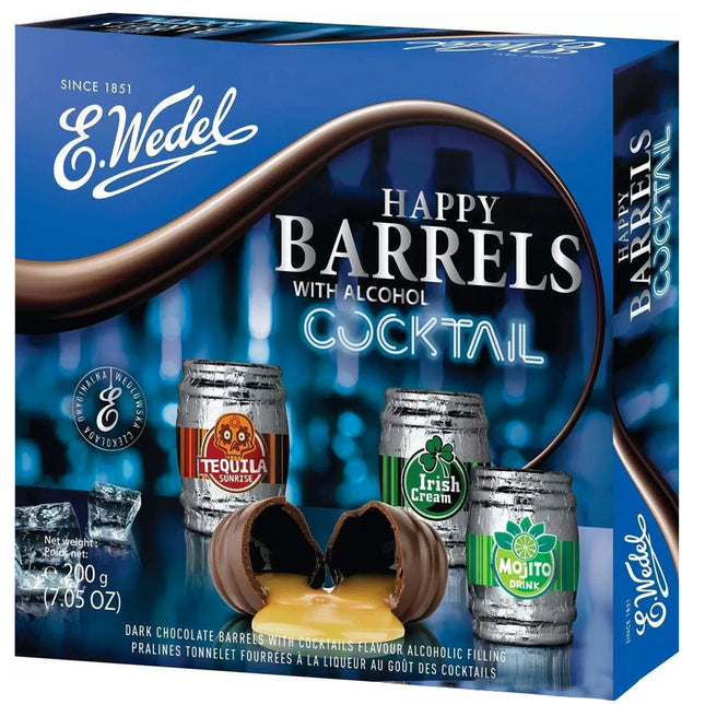 Chocolate Candies Alcoholic Cocktails Filled "Happy Barrels", 200g