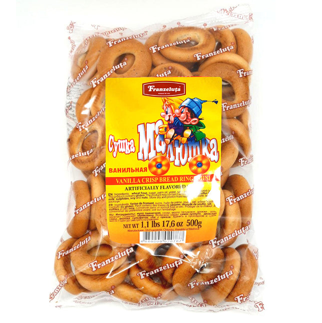 Sushki Vanilla Malutka Hard Bagels, Franzeluta, 500g/ 1.1lb