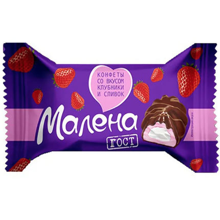 Marshmallow Candies with Strawberry & Cream Flavor "Malena", Akkond, 226g/ 0.5lb