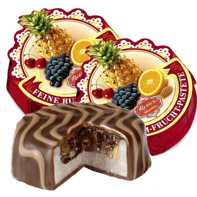 Bitter Chocolate Sweets with Marzipan & Rum Fruit Filling Pack of 2, Reber, 39g x 2