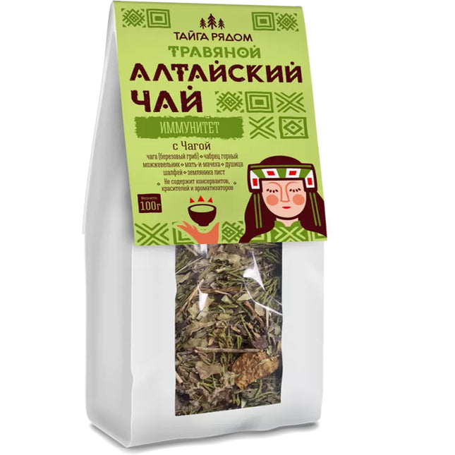 Herbal Altai Tea with Chaga "Immunity", Taiga is Nearby, 100g / 3.53oz