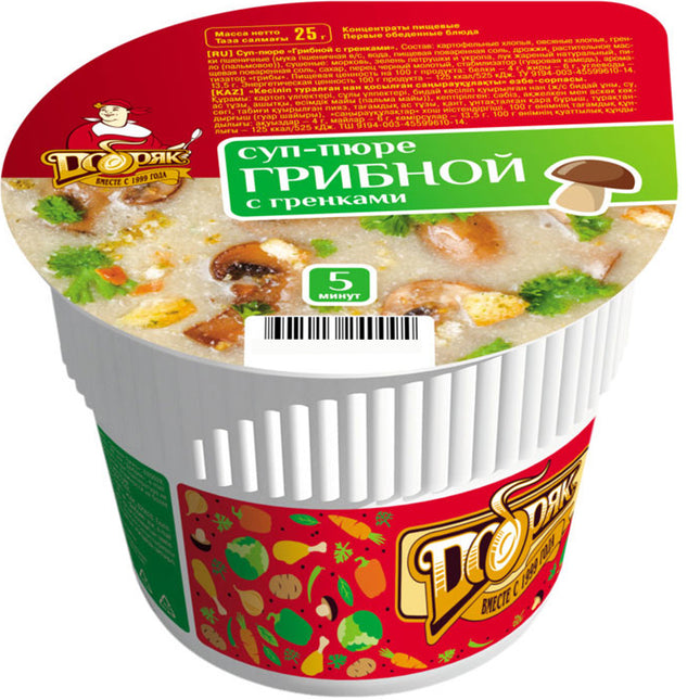 Instant Mushroom Puree Soup with Croutons, 25g