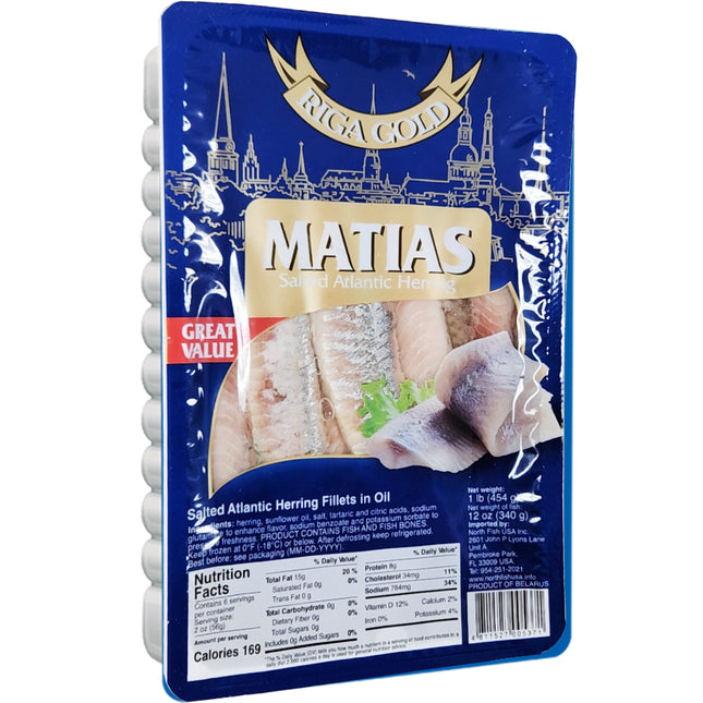 Atlantic Salted Herring Fillet in Oil "Riga Gold", 450g